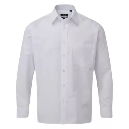 utt_pr200wh-2xl-3xl Premier PR200 MEN'S LONG SLEEVE POPLIN SHIRT 2XL/3XL