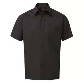   utt_pr202bl-l Premier PR202 MEN'S SHORT SLEEVE POPLIN SHIRT L