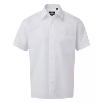 utt_pr202wh-5xl Premier PR202 MEN'S SHORT SLEEVE POPLIN SHIRT 5XL