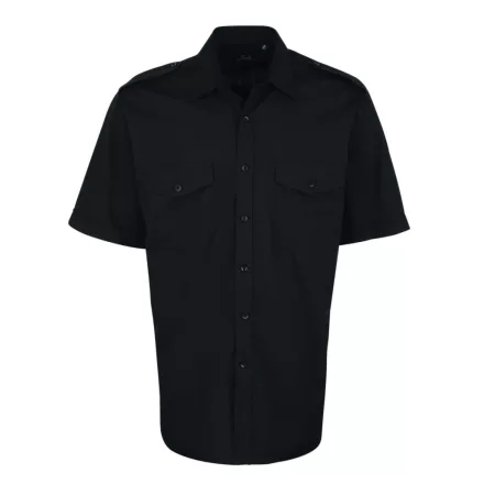 utt_pr212bl-s Premier PR212 MEN’S SHORT SLEEVE PILOT SHIRT S