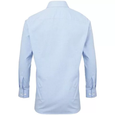 utt_pr220lb-wh-m Premier PR220 MEN'S LONG SLEEVE GINGHAM COTTON MICROCHECK SHIRT M