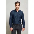 utt_pr222id-l Premier PR222 MEN’S JEANS STITCH DENIM SHIRT L