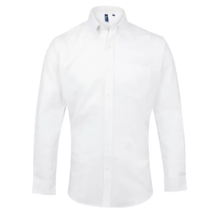 utt_pr234wh-s-m Premier PR234 MEN’S LONG SLEEVE SIGNATURE OXFORD SHIRT S/M