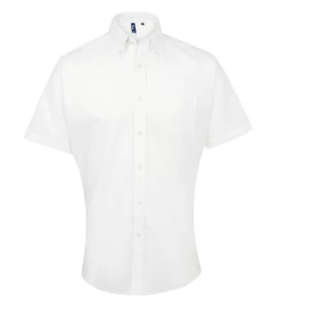 utt_pr236wh-m Premier PR236 MEN’S SHORT SLEEVE SIGNATURE OXFORD SHIRT M