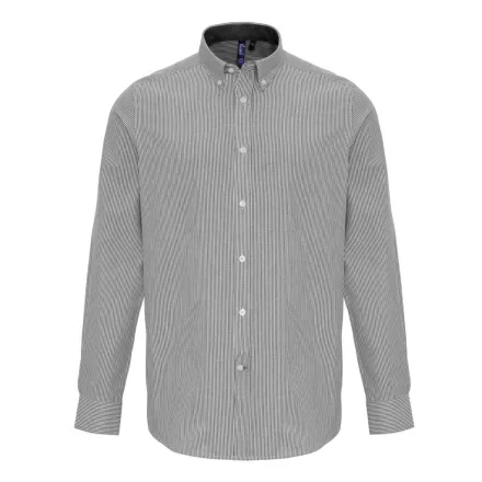 Premier PR238 MEN’S COTTON RICH OXFORD STRIPES SHIRT M