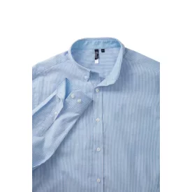   utt_pr238wh-oxb-s Premier PR238 MEN’S COTTON RICH OXFORD STRIPES SHIRT S