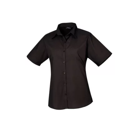 utt_pr302bl-2xl Premier PR302 WOMEN'S SHORT SLEEVE POPLIN BLOUSE 2XL