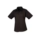 utt_pr302bl-xxs Premier PR302 WOMEN'S SHORT SLEEVE POPLIN BLOUSE XXS