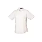 utt_pr302wh-xxs Premier PR302 WOMEN'S SHORT SLEEVE POPLIN BLOUSE XXS