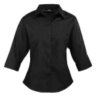utt_pr305bl-2xl Premier PR305 WOMEN'S POPLIN 3/4 SLEEVE BLOUSE 2XL