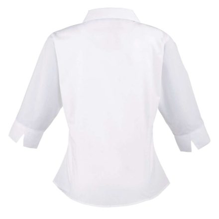 utt_pr305wh-6xl Premier PR305 WOMEN'S POPLIN 3/4 SLEEVE BLOUSE 6XL