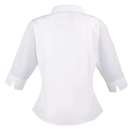 utt_pr305wh-xxs Premier PR305 WOMEN'S POPLIN 3/4 SLEEVE BLOUSE XXS