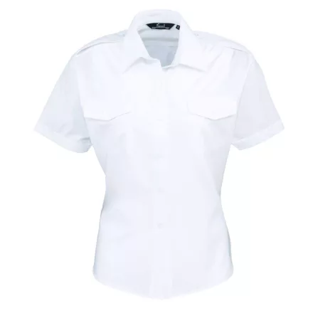 utt_pr312wh-4xl Premier PR312 WOMEN'S SHORT SLEEVE PILOT SHIRT 4XL