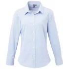 utt_pr320lb-wh-xl Premier PR320 WOMEN'S LONG SLEEVE GINGHAM MICROCHECK SHIRT XL