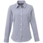 utt_pr320nv-wh-2xl Premier PR320 WOMEN'S LONG SLEEVE GINGHAM MICROCHECK SHIRT 2XL