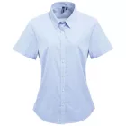 utt_pr321lb-wh-l Premier PR321 WOMEN'S SHORT SLEEVE GINGHAM MICROCHECK SHIRT L