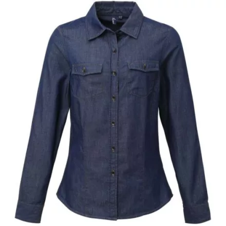 utt_pr322id-2xl Premier PR322 WOMEN'S JEANS STITCH DENIM SHIRT 2XL