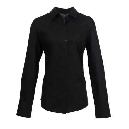 utt_pr334bl-6xl Premier PR334 WOMEN'S LONG SLEEVE SIGNATURE OXFORD BLOUSE 6XL