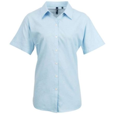 utt_pr336lb-s Premier PR336 WOMEN'S SHORT SLEEVE SIGNATURE OXFORD BLOUSE S