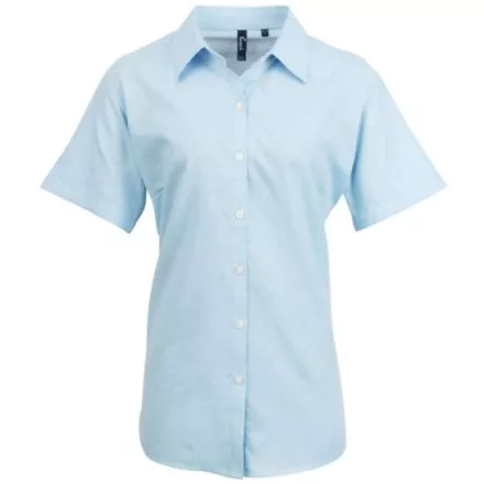 utt_pr336lb-xl Premier PR336 WOMEN'S SHORT SLEEVE SIGNATURE OXFORD BLOUSE XL