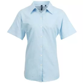   utt_pr336lb-xs Premier PR336 WOMEN'S SHORT SLEEVE SIGNATURE OXFORD BLOUSE XS