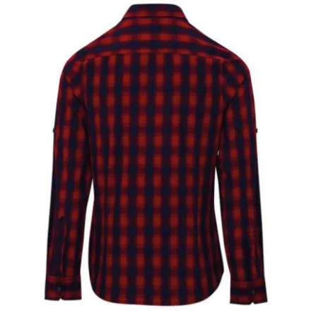 utt_pr350re-nv-xs Premier PR350 'MULLIGAN' CHECK - WOMEN'S LONG SLEEVE COTTON SHIRT XS