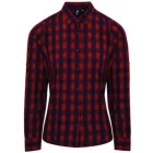 utt_pr350re-nv-xs Premier PR350 'MULLIGAN' CHECK - WOMEN'S LONG SLEEVE COTTON SHIRT XS