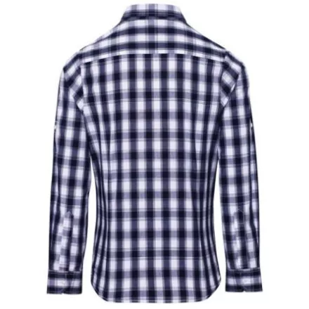 utt_pr350wh-nv-2xl Premier PR350 'MULLIGAN' CHECK - WOMEN'S LONG SLEEVE COTTON SHIRT 2XL