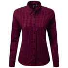 utt_pr352bl-re-m Premier PR352 'MAXTON' CHECK WOMEN'S LONG SLEEVE SHIRT M