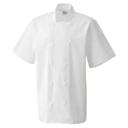 utt_pr656wh-xs Premier PR656 SHORT SLEEVE CHEF'S JACKET XS