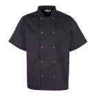 utt_pr664bl-2xl Premier PR664 CHEF'S SHORT SLEEVE STUD JACKET 2XL