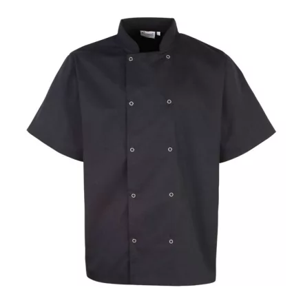 utt_pr664bl-2xl Premier PR664 CHEF'S SHORT SLEEVE STUD JACKET 2XL