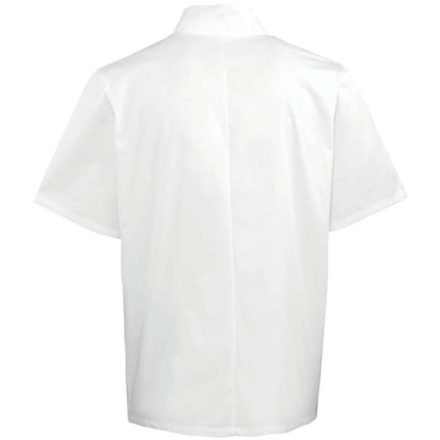 utt_pr664wh-3xl Premier PR664 CHEF'S SHORT SLEEVE STUD JACKET 3XL