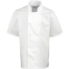 utt_pr664wh-3xl Premier PR664 CHEF'S SHORT SLEEVE STUD JACKET 3XL