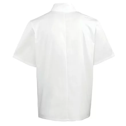 utt_pr664wh-l Premier PR664 CHEF'S SHORT SLEEVE STUD JACKET L