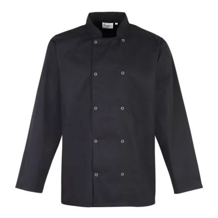 utt_pr665bl-2xl Premier PR665 CHEF'S LONG SLEEVE STUD JACKET 2XL