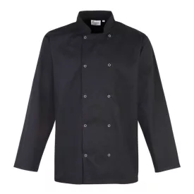   utt_pr665bl-xs Premier PR665 CHEF'S LONG SLEEVE STUD JACKET XS