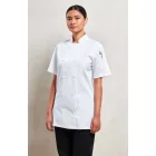 utt_pr670wh-l Premier PR670 WOMEN'S SHORT SLEEVE CHEF'S JACKET L