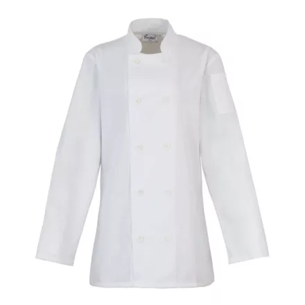 utt_pr671wh-l Premier PR671 WOMEN'S LONG SLEEVE CHEF'S JACKET L