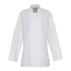   utt_pr671wh-xs Premier PR671 WOMEN'S LONG SLEEVE CHEF'S JACKET XS