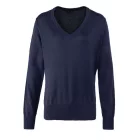 utt_pr696nv-l Premier PR696 WOMEN'S KNITTED V-NECK SWEATER L