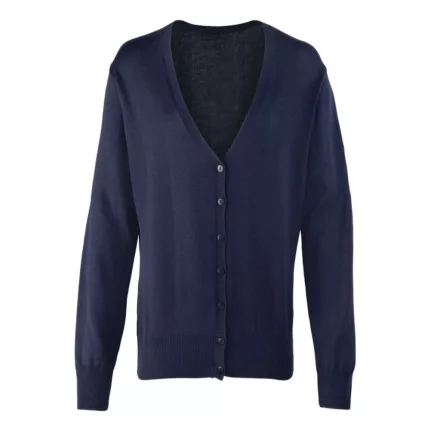 utt_pr697nv-l Premier PR697 WOMEN'S BUTTON-THROUGH KNITTED CARDIGAN L