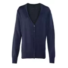 utt_pr697nv-s Premier PR697 WOMEN'S BUTTON-THROUGH KNITTED CARDIGAN S