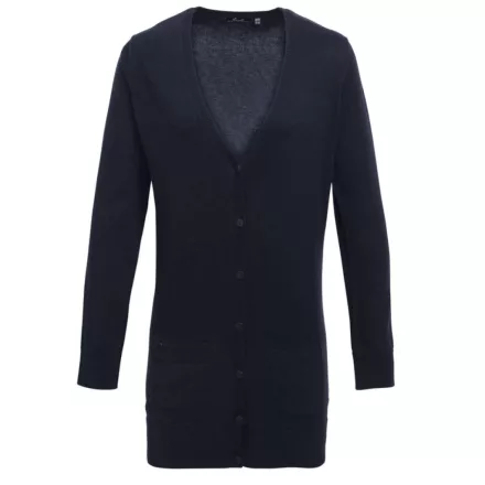 utt_pr698nv-xs Premier PR698 WOMEN'S LONG LENGTH KNITTED CARDIGAN XS