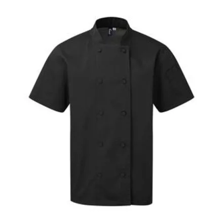 utt_pr902bl-2xl Premier PR902 CHEF'S COOLCHECKER® SHORT SLEEVE JACKET 2XL