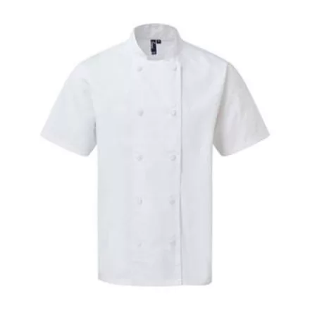 utt_pr902wh-m Premier PR902 CHEF'S COOLCHECKER® SHORT SLEEVE JACKET M