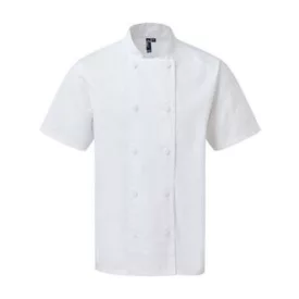   utt_pr902wh-xs Premier PR902 CHEF'S COOLCHECKER® SHORT SLEEVE JACKET XS