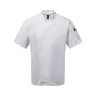 utt_pr906wh-l Premier PR906 CHEF'S ZIP-CLOSE SHORT SLEEVE JACKET L