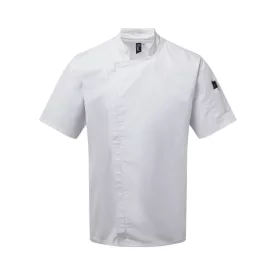  utt_pr906wh-xs Premier PR906 CHEF'S ZIP-CLOSE SHORT SLEEVE JACKET XS