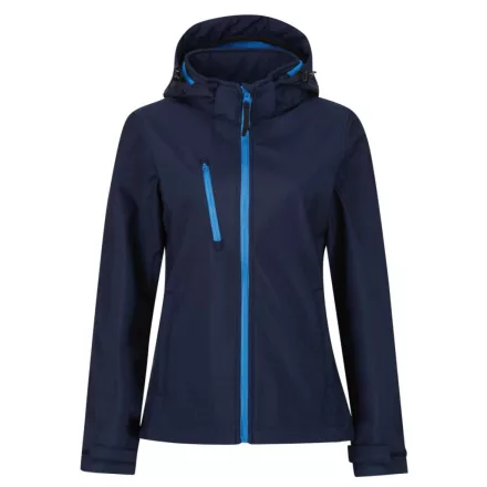 utt_retra702nv-fbl-10 Regatta RETRA702 WOMEN'S VENTURER 3 LAYER HOODED PRINTABLE SOFTSHELL JACKET 10